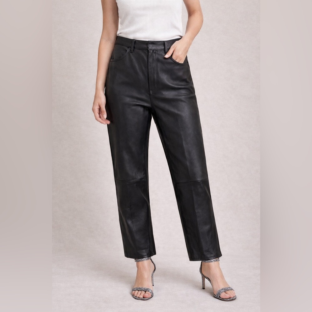 Garson Genuine Leather Pants | Size 10P | Black | Fully Lined